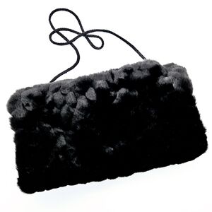 Faux fur muff with zip pocket